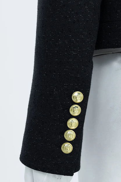 The Textured Metallic-Detail Blazer