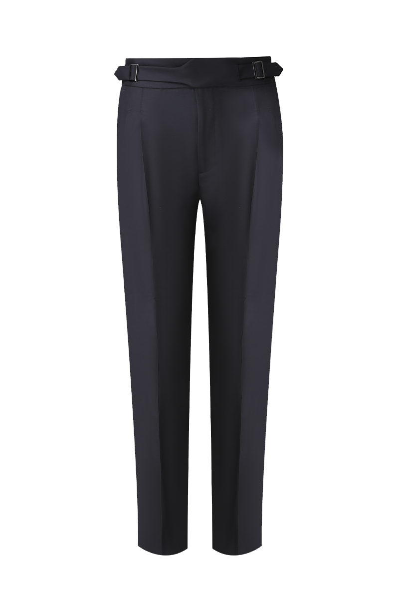 Classic Double - Breasted Wool Suit - Black - The Drafting Room