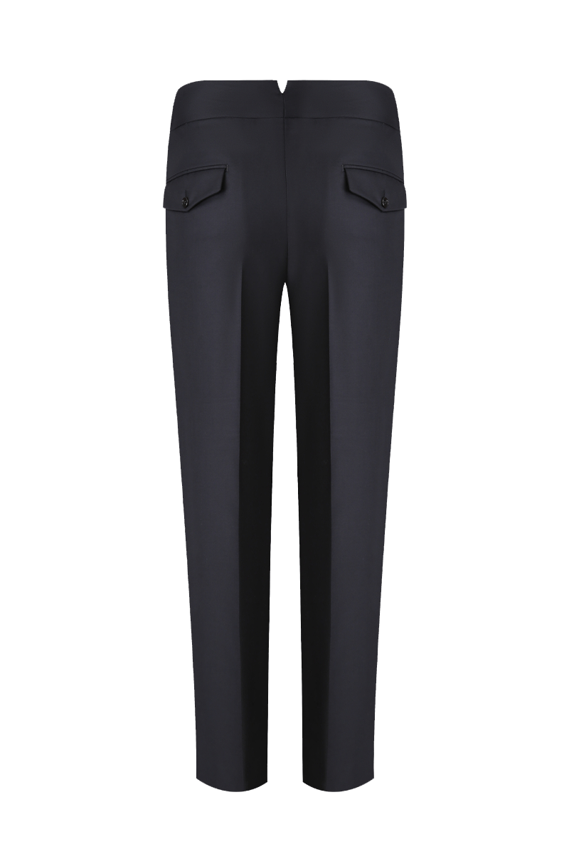 Classic Double - Breasted Wool Suit - Black - The Drafting Room
