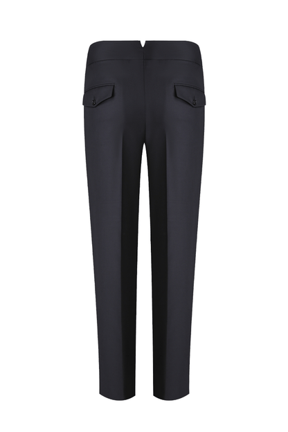 Classic Double - Breasted Wool Suit - Black - The Drafting Room