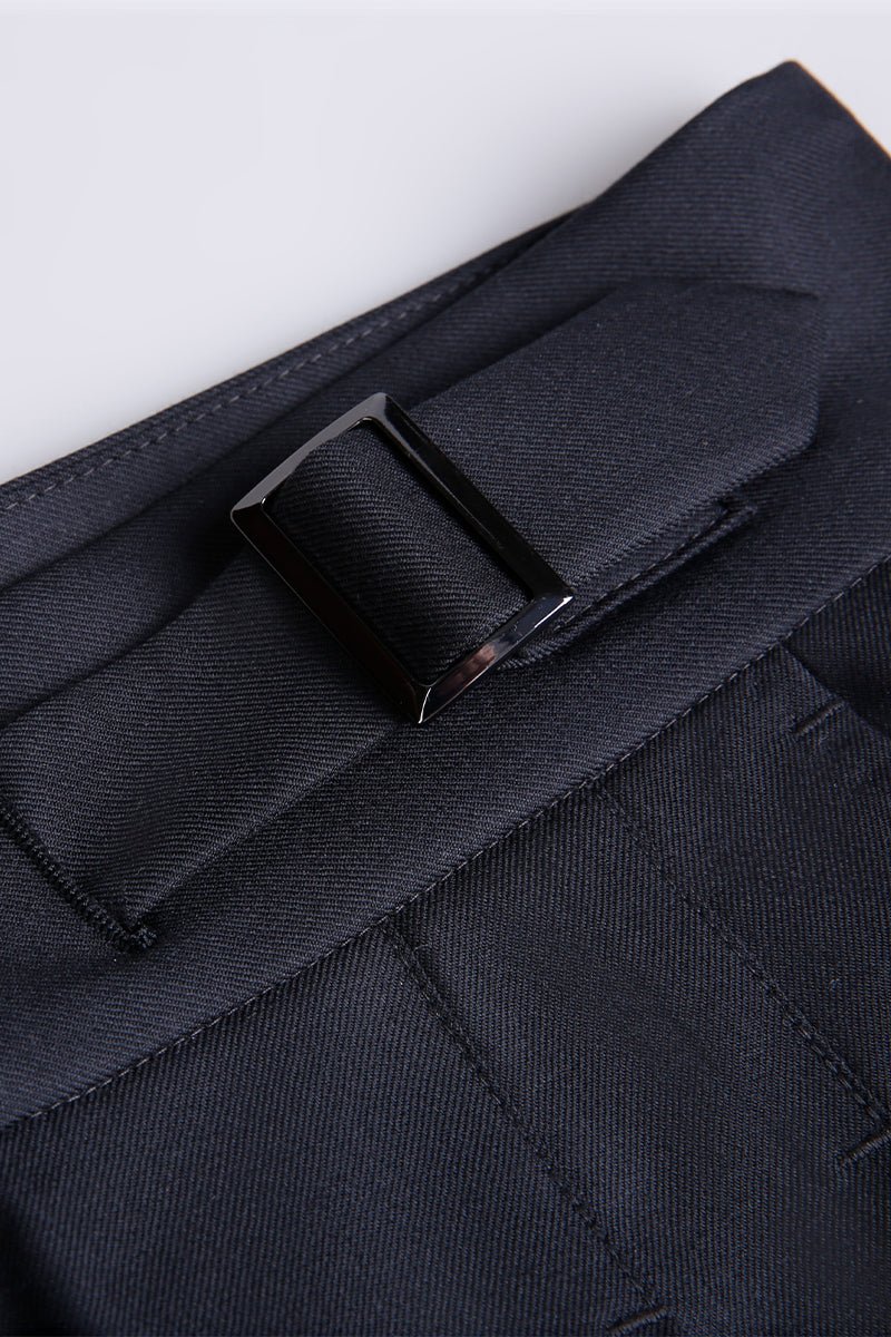 Classic Double - Breasted Wool Suit - Black - The Drafting Room