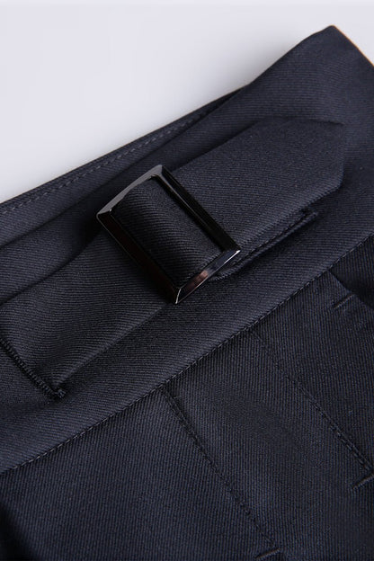 Classic Double - Breasted Wool Suit - Black - The Drafting Room