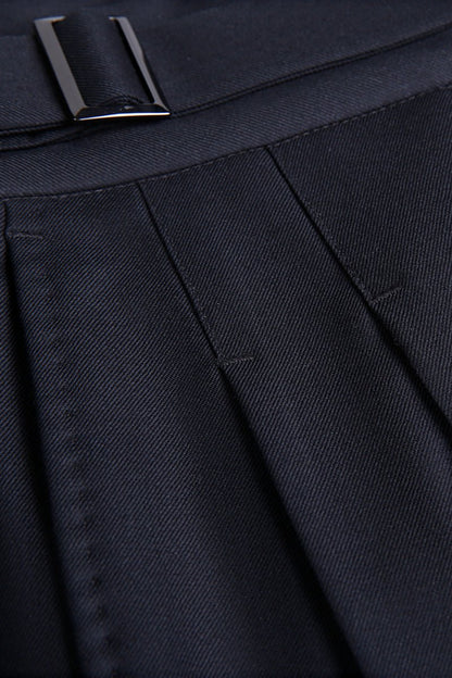 Classic Double - Breasted Wool Suit - Black - The Drafting Room