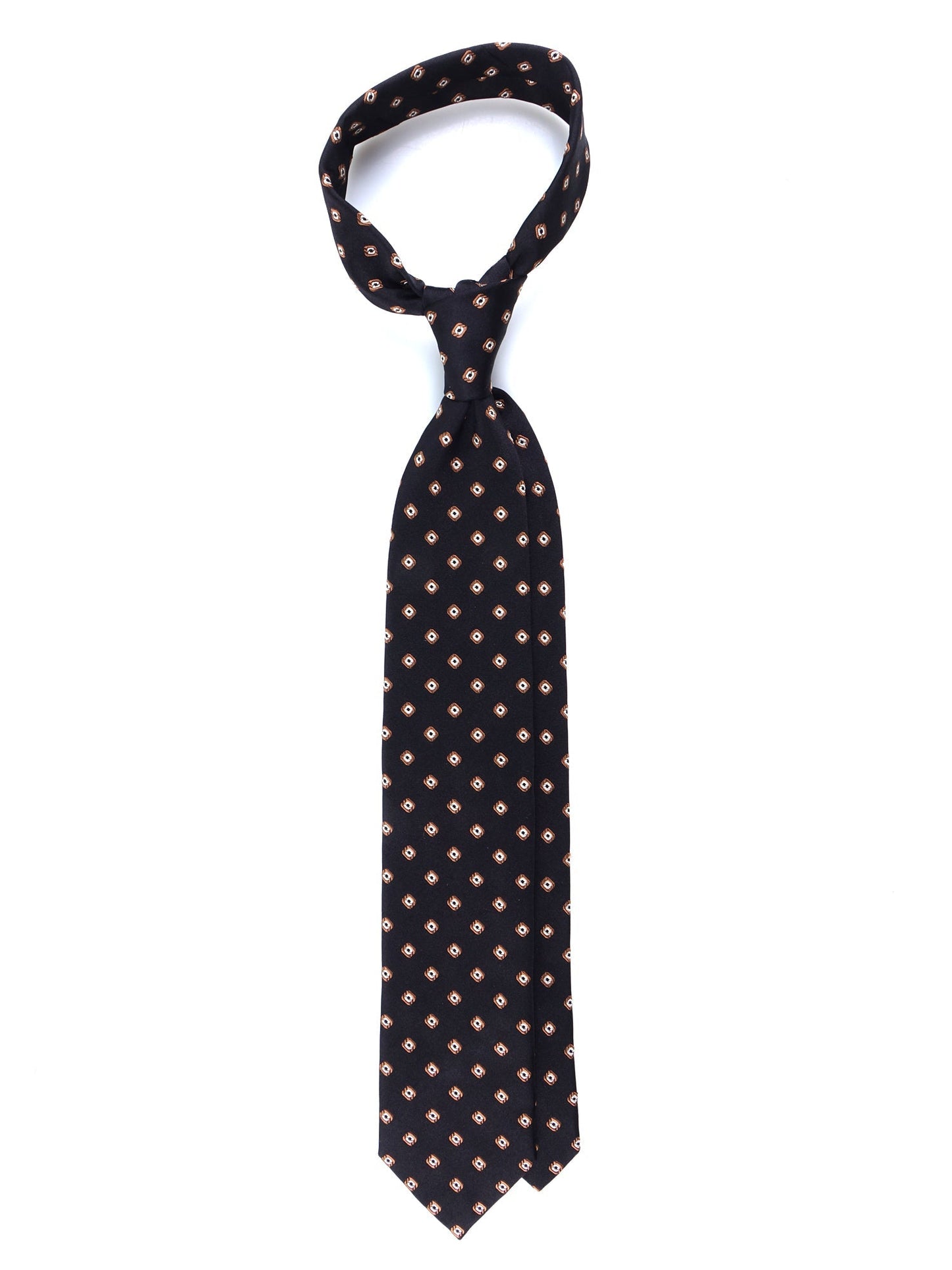 Luxury 3-Fold Silk Necktie in Black
