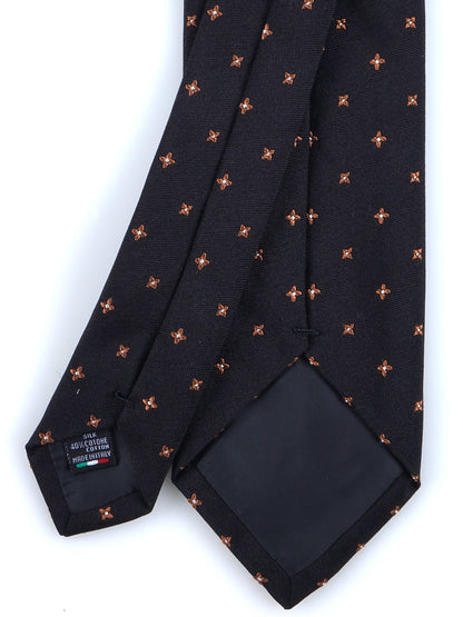 Luxury 3-Fold Silk Necktie in Black