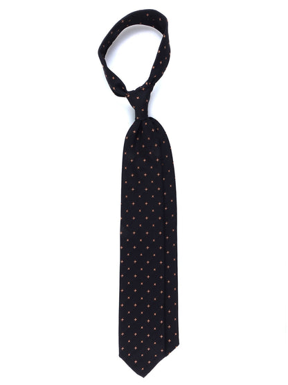 Luxury 3-Fold Silk Necktie in Black