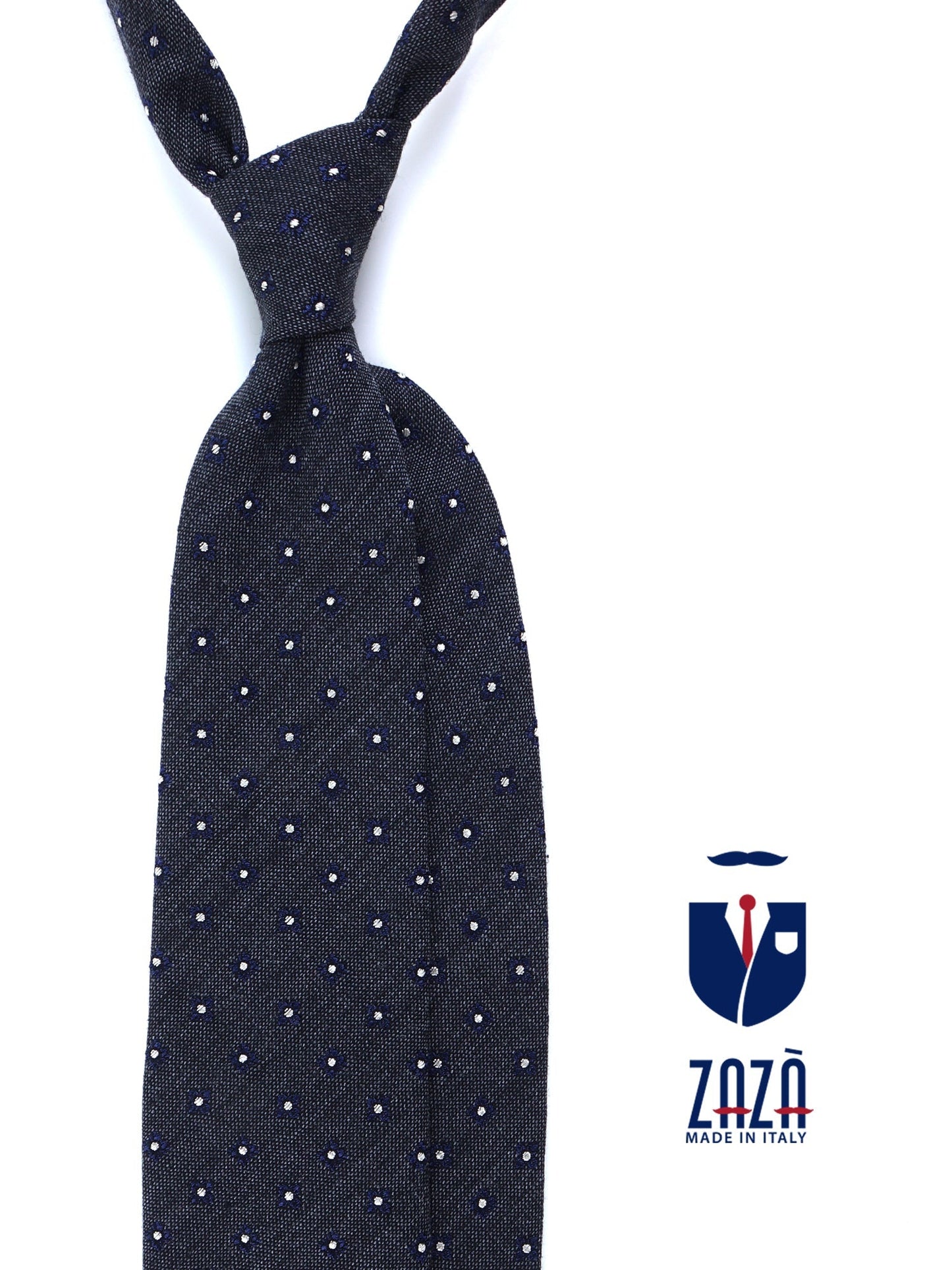 Luxury 3-Fold Silk Necktie in Grey