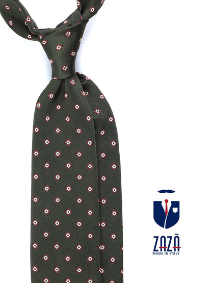 Luxury 3-Fold Silk Necktie in Green