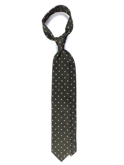 Luxury 3-Fold Silk Necktie in Green