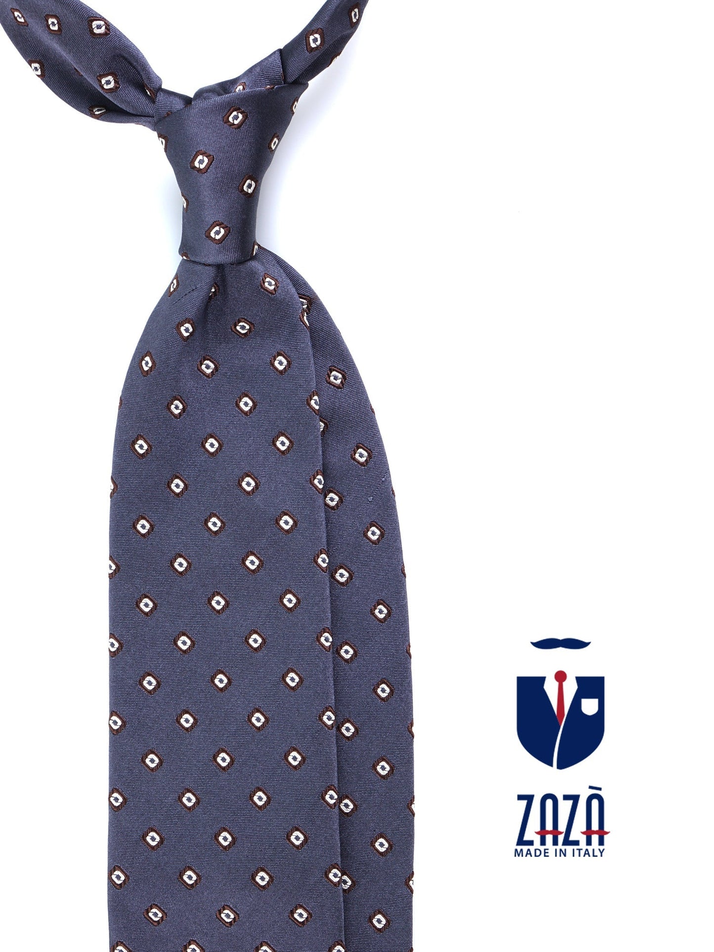 Luxury 3-Fold Silk Necktie in Grey