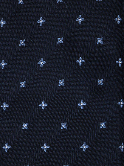 Luxury 3-Fold Silk Necktie in Blue