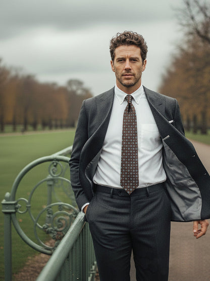 Luxury Silk Necktie in Brown