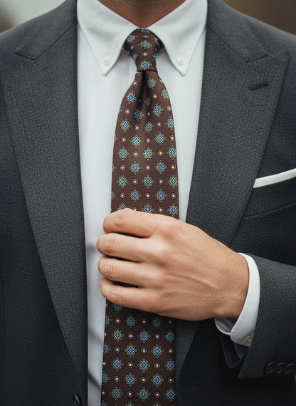 Luxury Silk Necktie in Brown