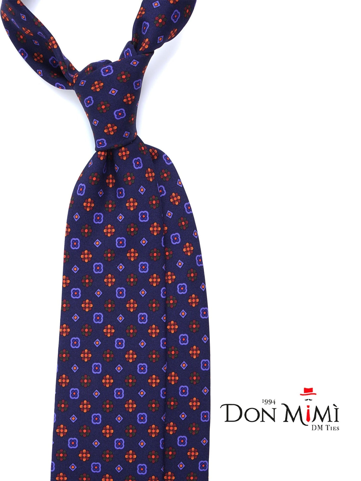 Luxury 3-Fold Silk Necktie in Blue