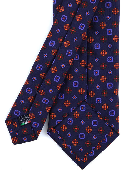 Luxury 3-Fold Silk Necktie in Blue