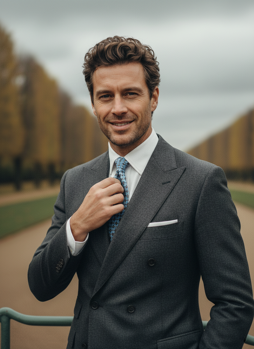 Luxury Silk Necktie in Blue