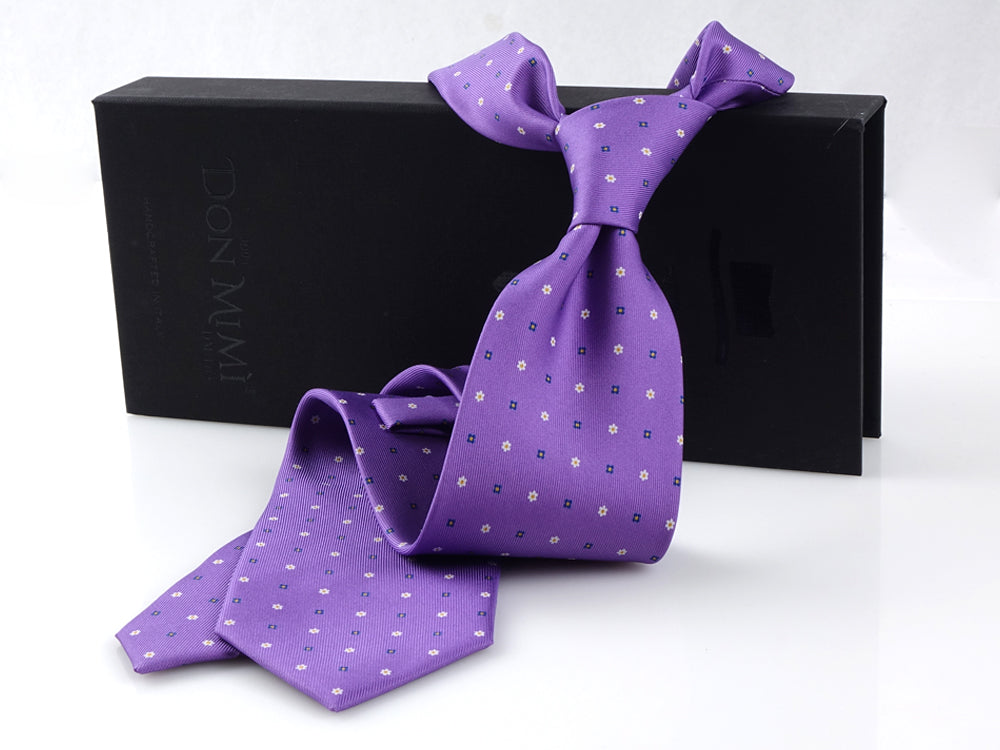 Luxury 3-Fold Silk Necktie in Purple