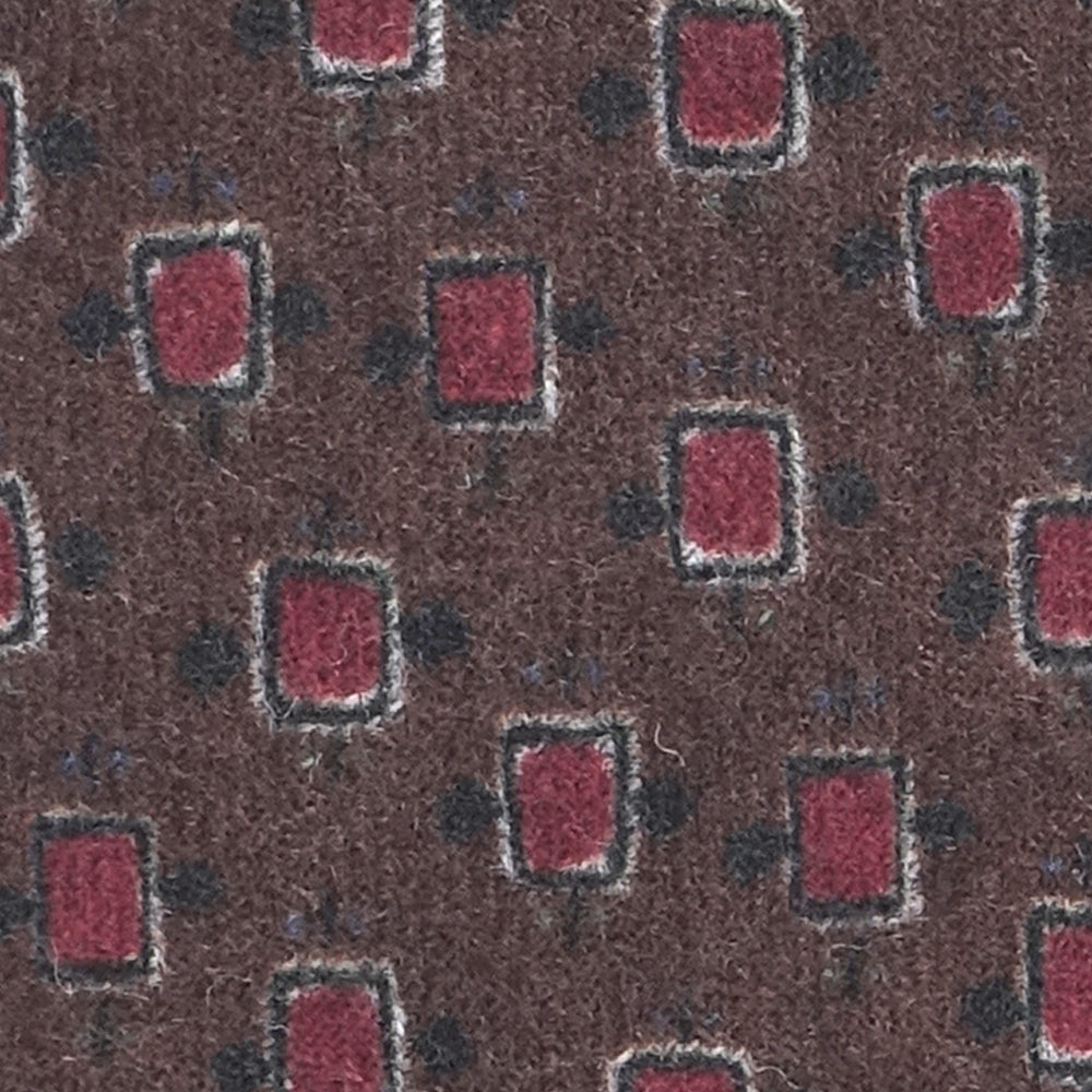 Luxury 3-Fold Wool Necktie in Brown