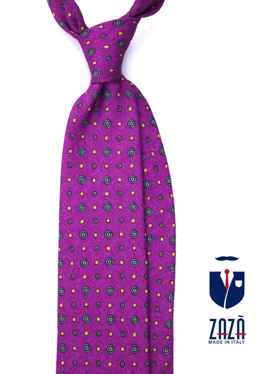 Luxury 3-Fold Wool Necktie in Purple
