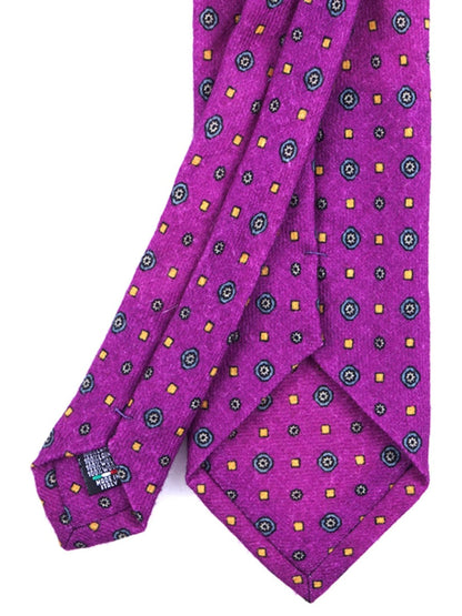 Luxury 3-Fold Wool Necktie in Purple