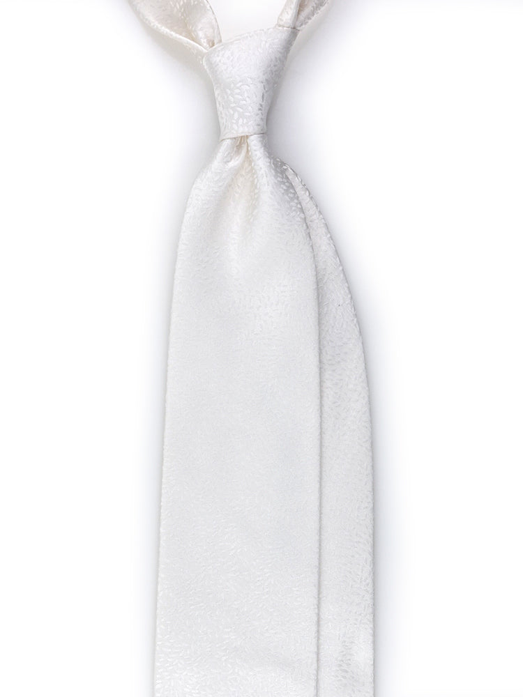 Luxury 3-Fold Silk Necktie in White