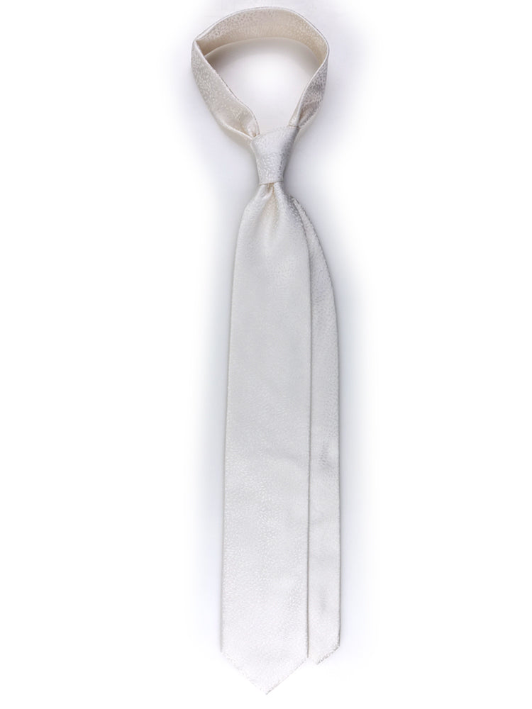 Luxury 3-Fold Silk Necktie in White