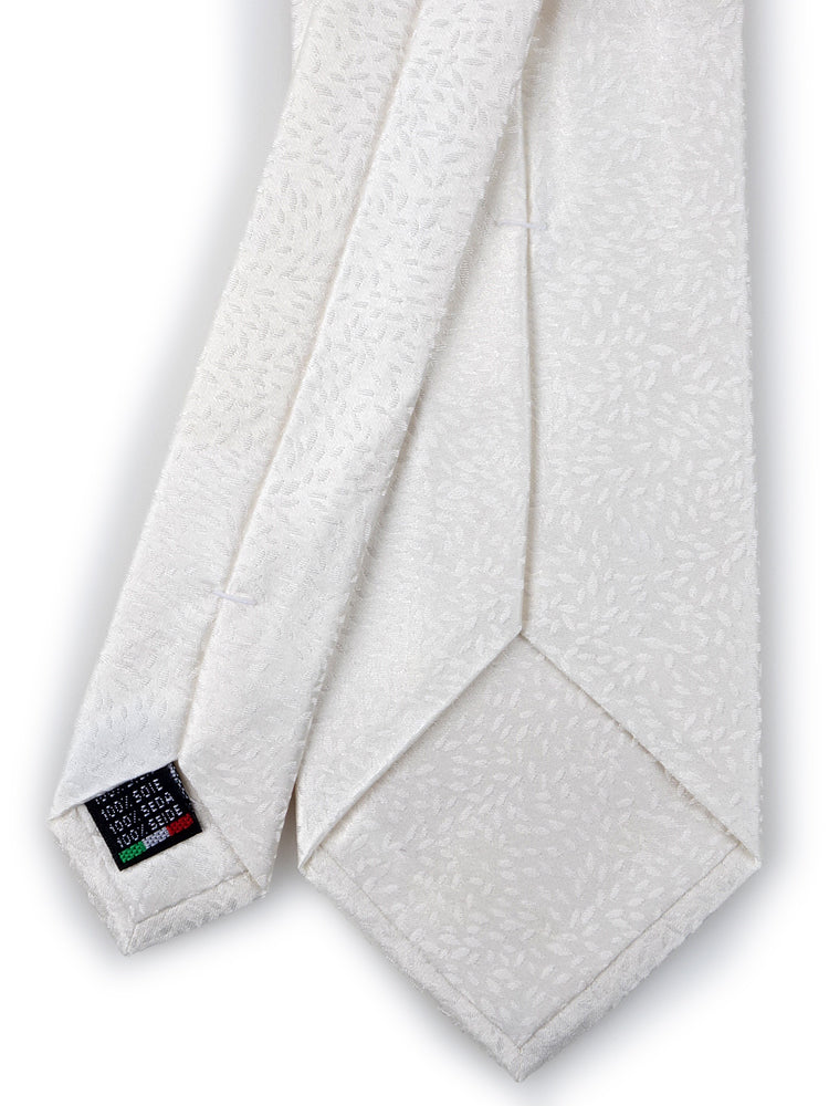 Luxury 3-Fold Silk Necktie in White