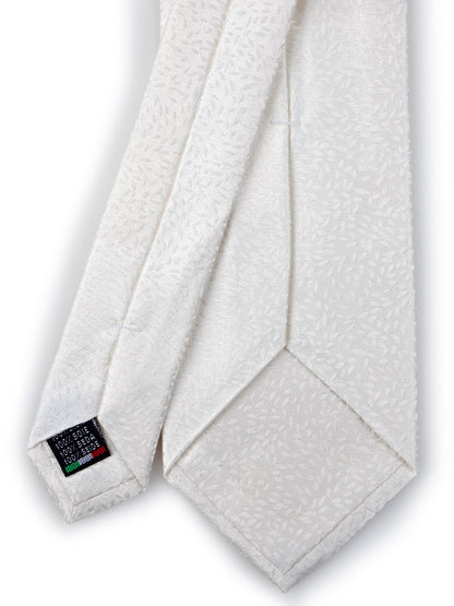 Luxury 3-Fold Silk Necktie in White