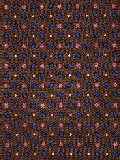 Luxury 3-Fold Silk Necktie in Brown