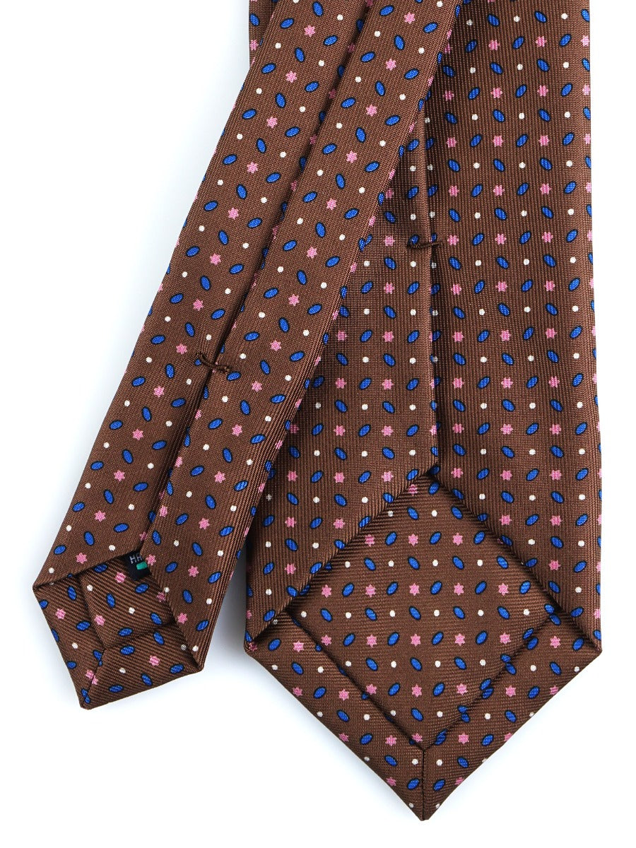 Luxury 3-Fold Silk Necktie in Brown