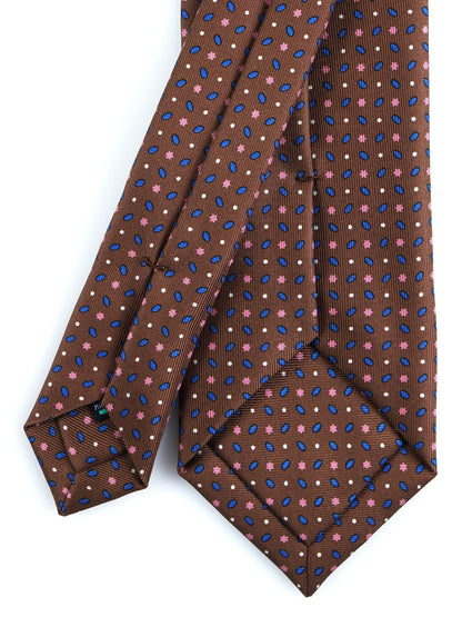 Luxury 3-Fold Silk Necktie in Brown