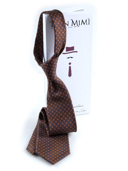 Luxury 3-Fold Silk Necktie in Brown