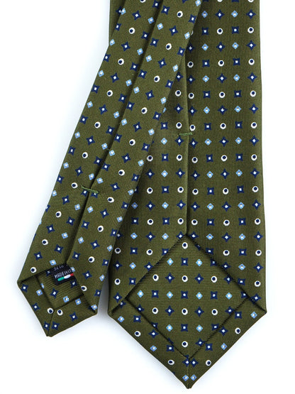 Luxury 3-Fold Silk Necktie in Green