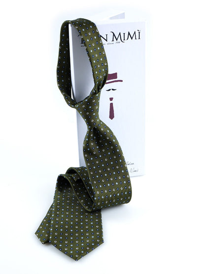 Luxury 3-Fold Silk Necktie in Green
