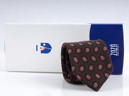 Luxury 3-Fold Wool Necktie in Brown